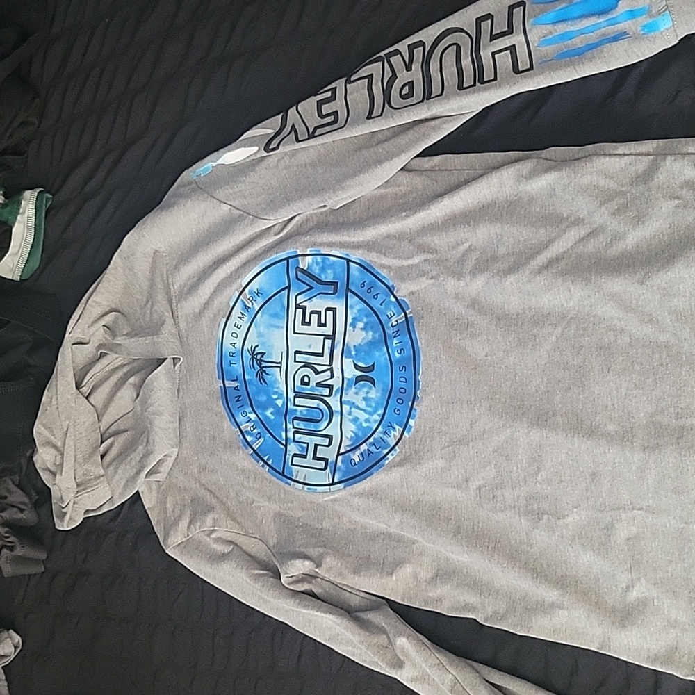 hurley, long sleeve tee w/ hood